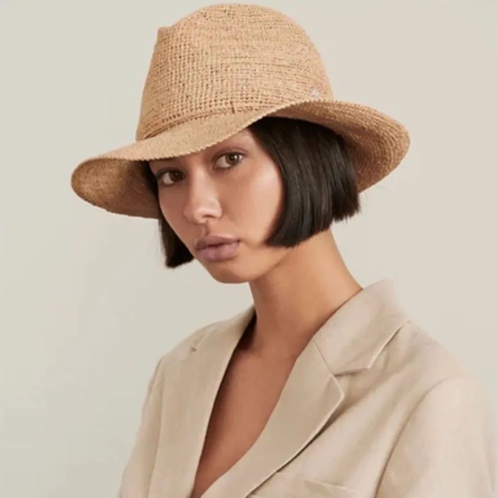 Helen Kaminski Straw Fai Fedora Hat Sunhat Woven Resortwear